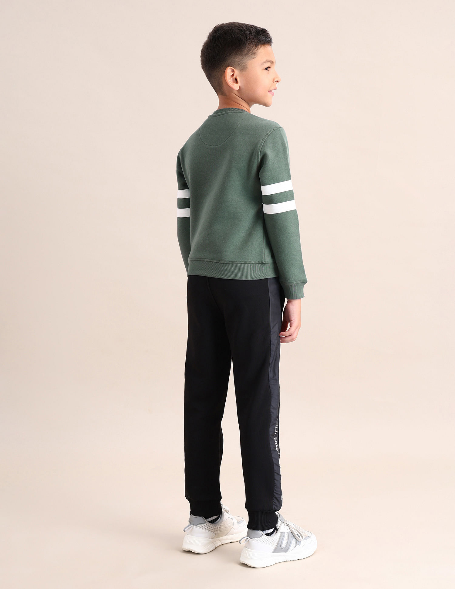 U.S. Polo Assn. Kids Boys Brand Printed Regular Fit Sweatshirt