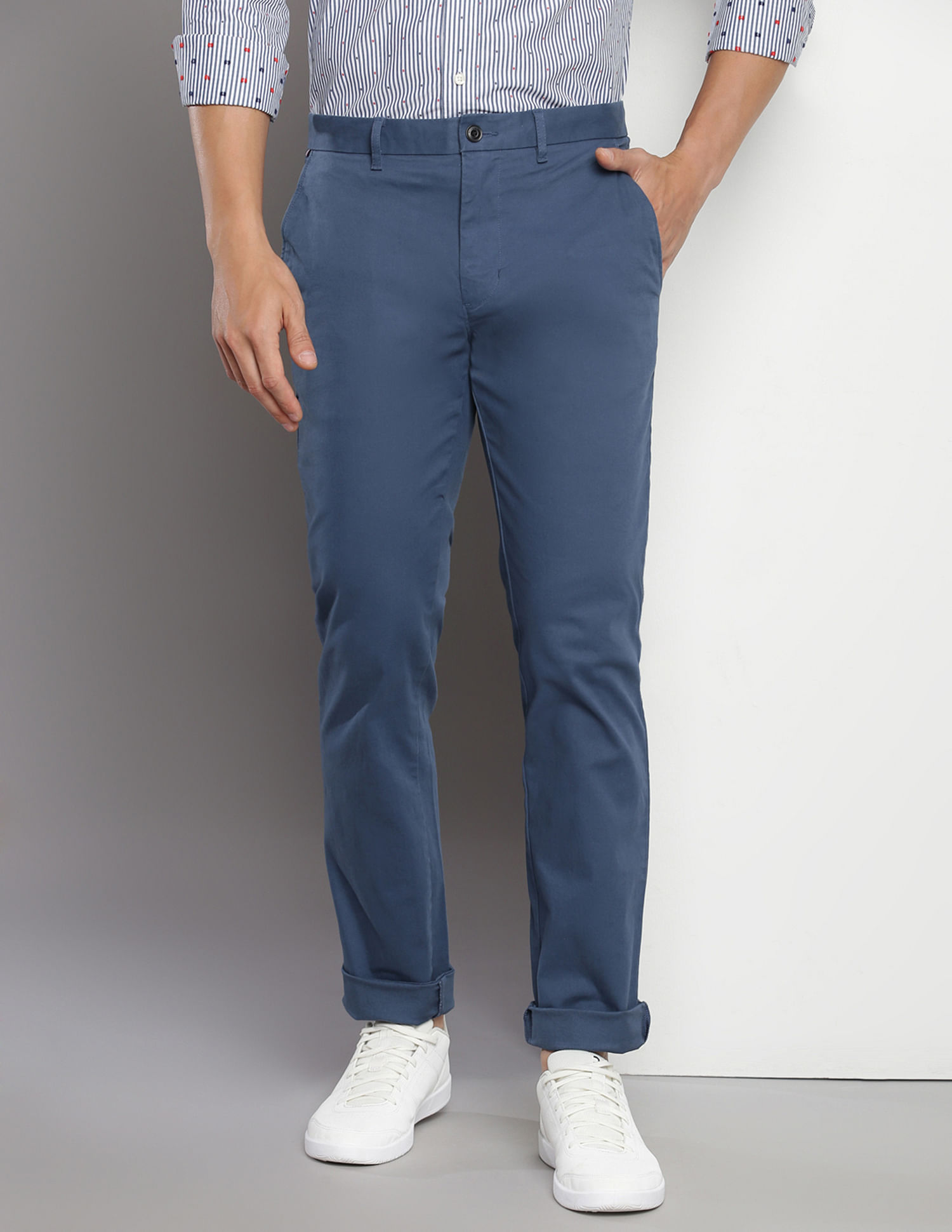 Tommy Hilfiger Cotton Stretch Solid Trousers