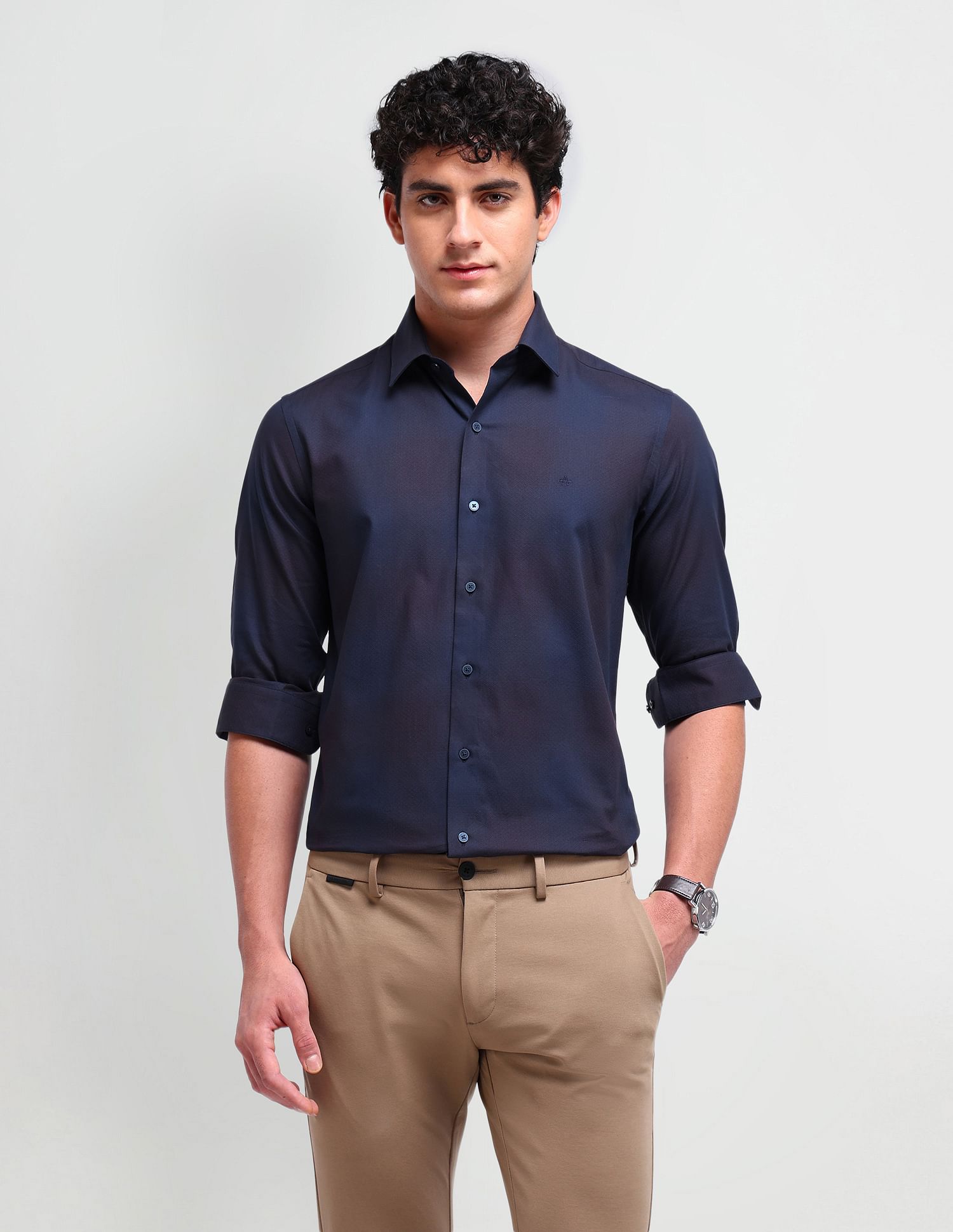 Arrow Newyork Manhattan Slim Fit Dobby Shirt