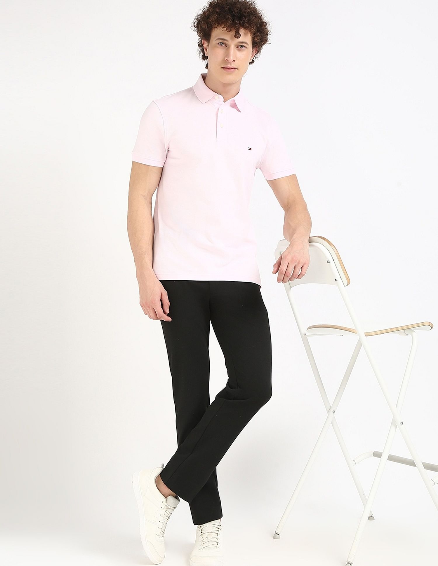Tommy Hilfiger Solid Slim-Fit Cotton Polo Shirt