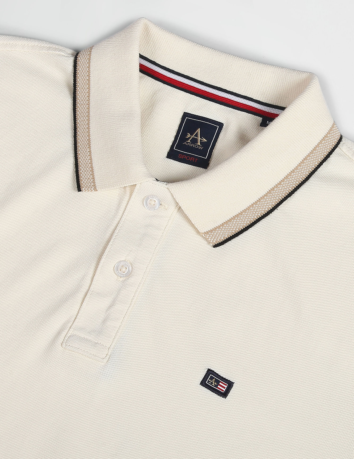 Arrow Sports Patterned Collar Cotton Polo Shirt