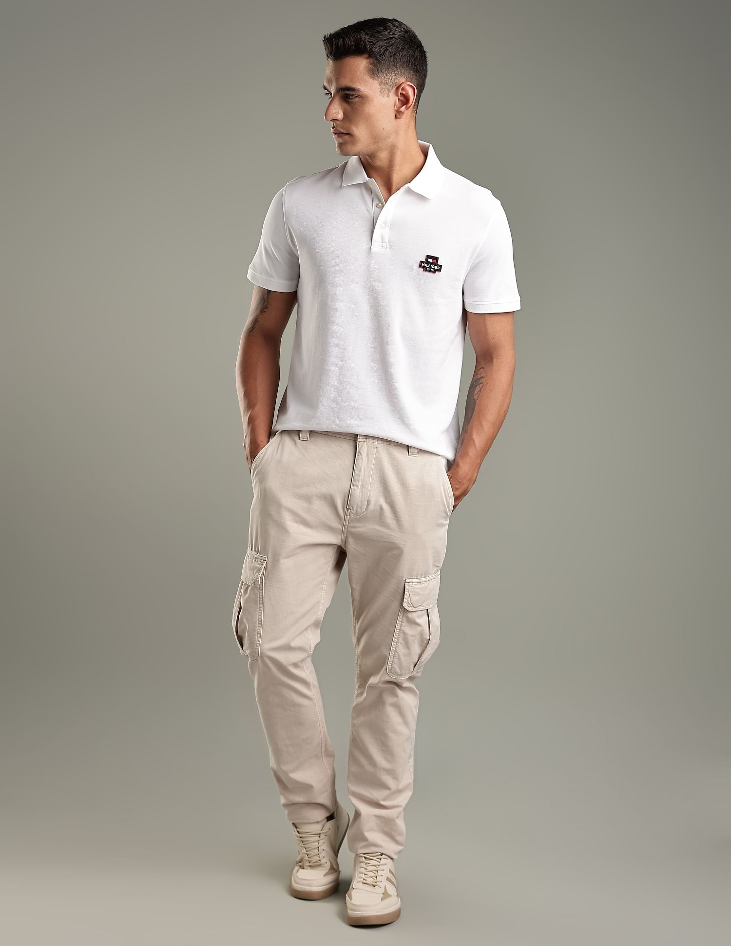 Tommy Hilfiger Solid Regular-Fit Cotton Polo Shirt