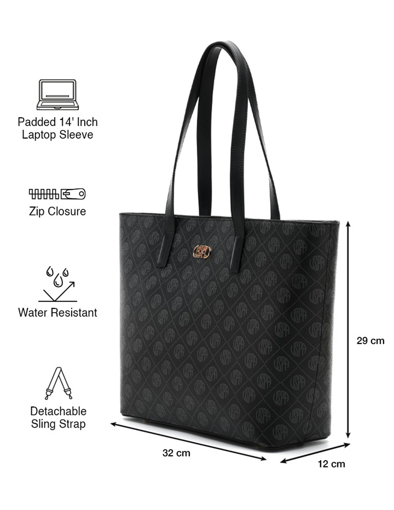 U.S. Polo Assn. Isla Monogram Tote Handbag