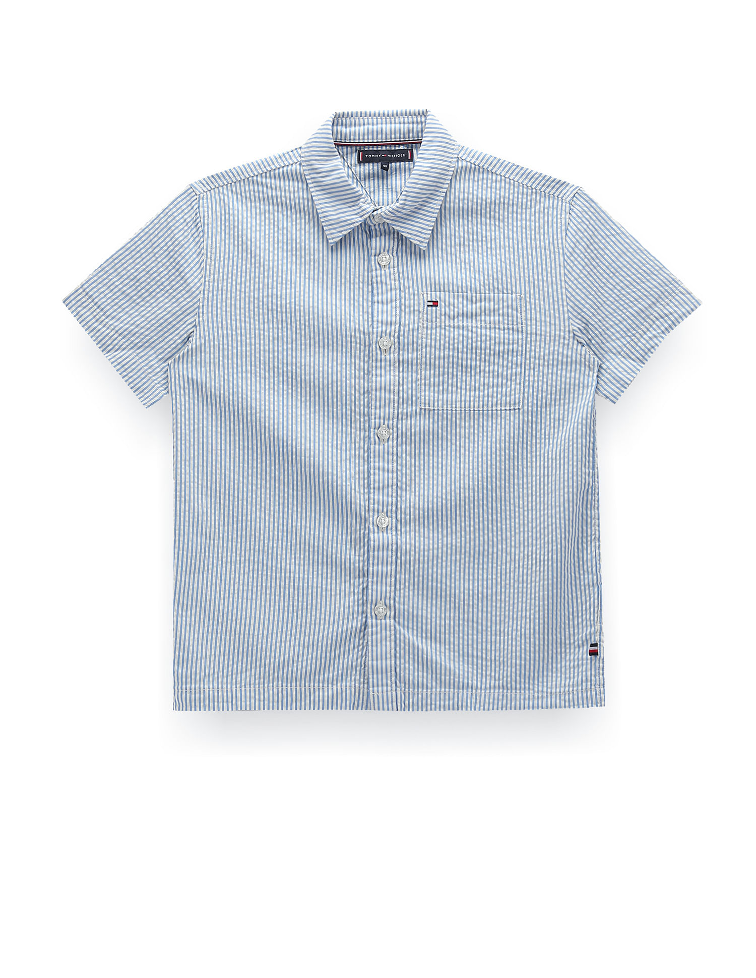 Tommy Hilfiger Kids Boys Seersucker Stripe Shirt