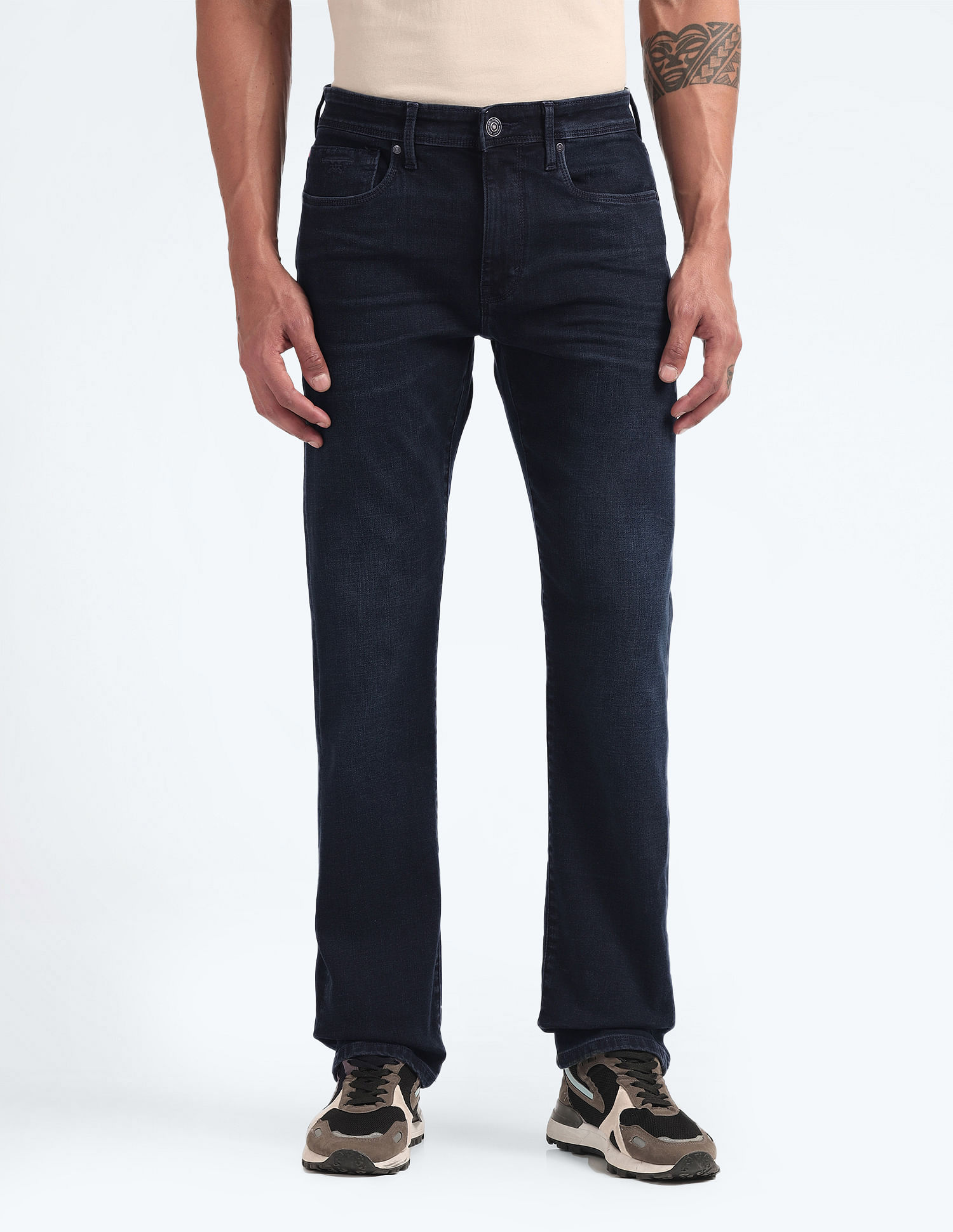 Flying Machine Mid Rise F-Jango Straight Fit Jeans