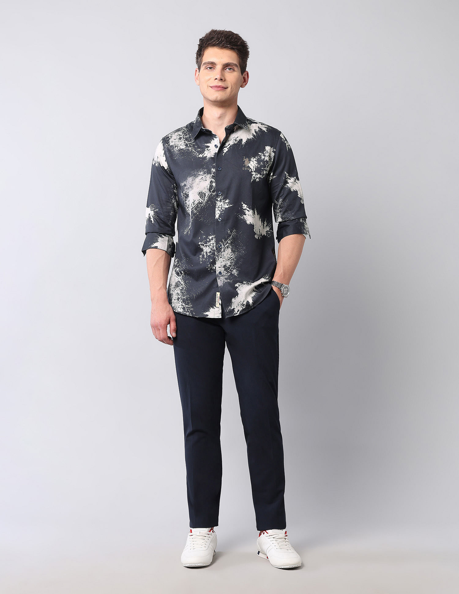 U.S. Polo Assn. Denim Co. Abstract Printed Pure Cotton Shirt