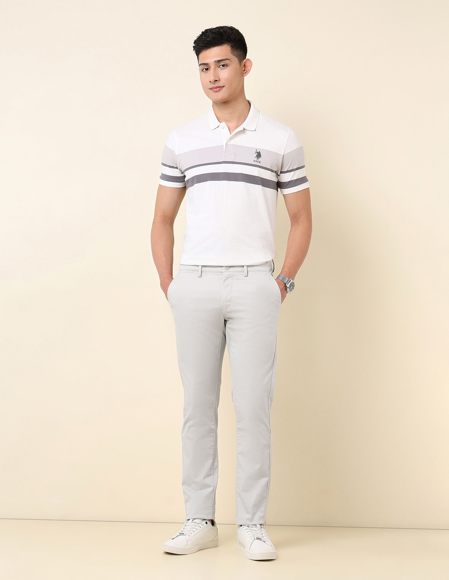 U.S. Polo Assn. Dobby Austin Slim Fit Trousers