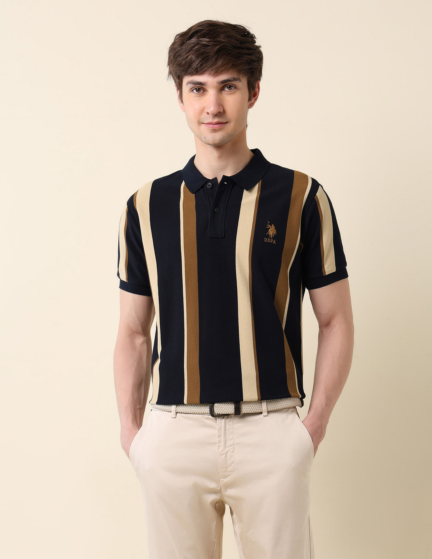 U.S. Polo Assn. Vertical Striped Classic Polo Shirt