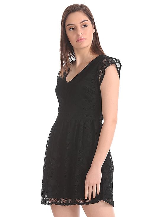 aeropostale black lace dress Aeropostale black lace medium dress