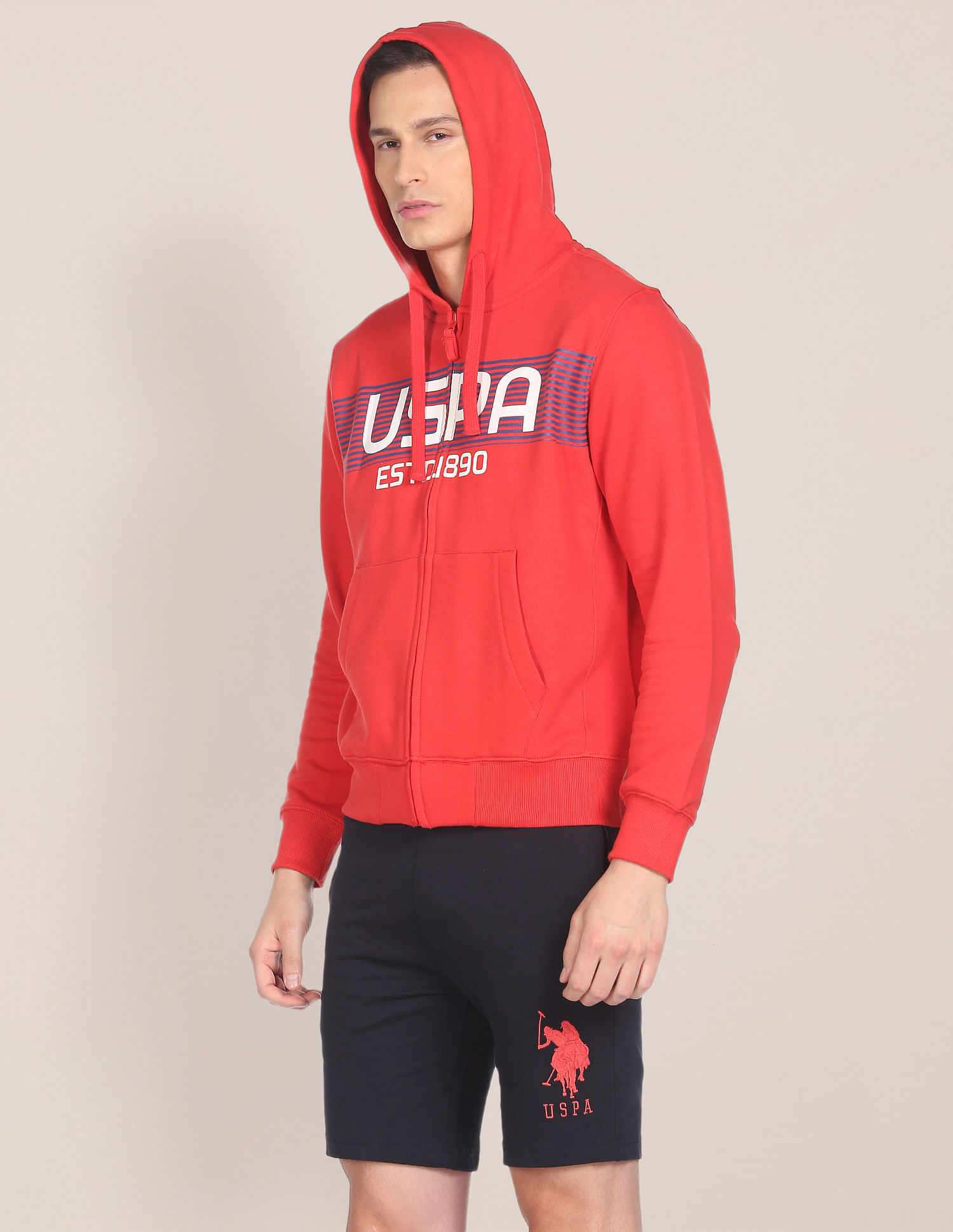 U.S. Polo Assn. Brand Print Hooded Sweatshirt