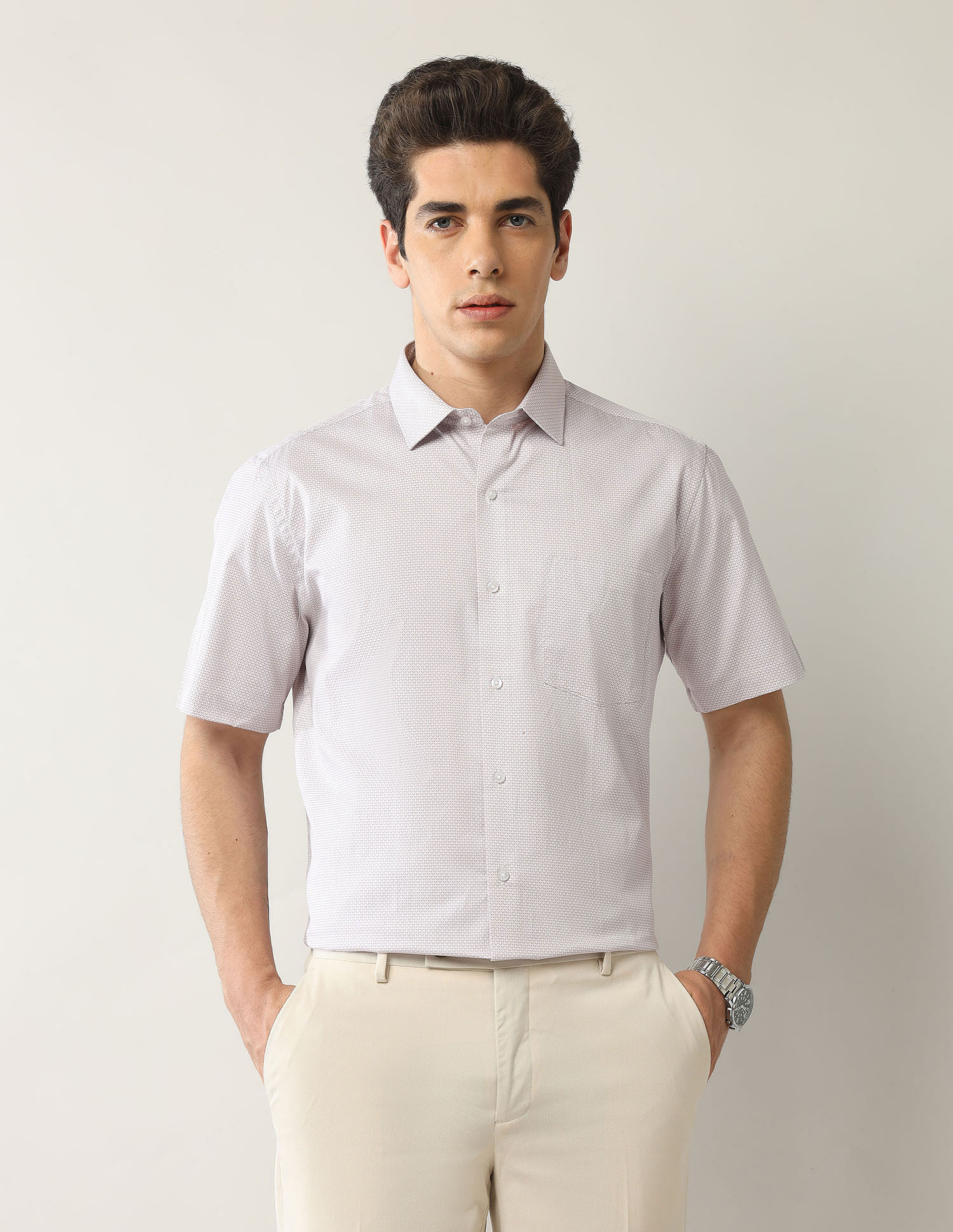 Arrow Geometric Printed Liberty Classic Fit Twill Shirt