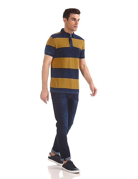 U.S. Polo Assn. Denim Co. Striped Pique Polo Shirt
