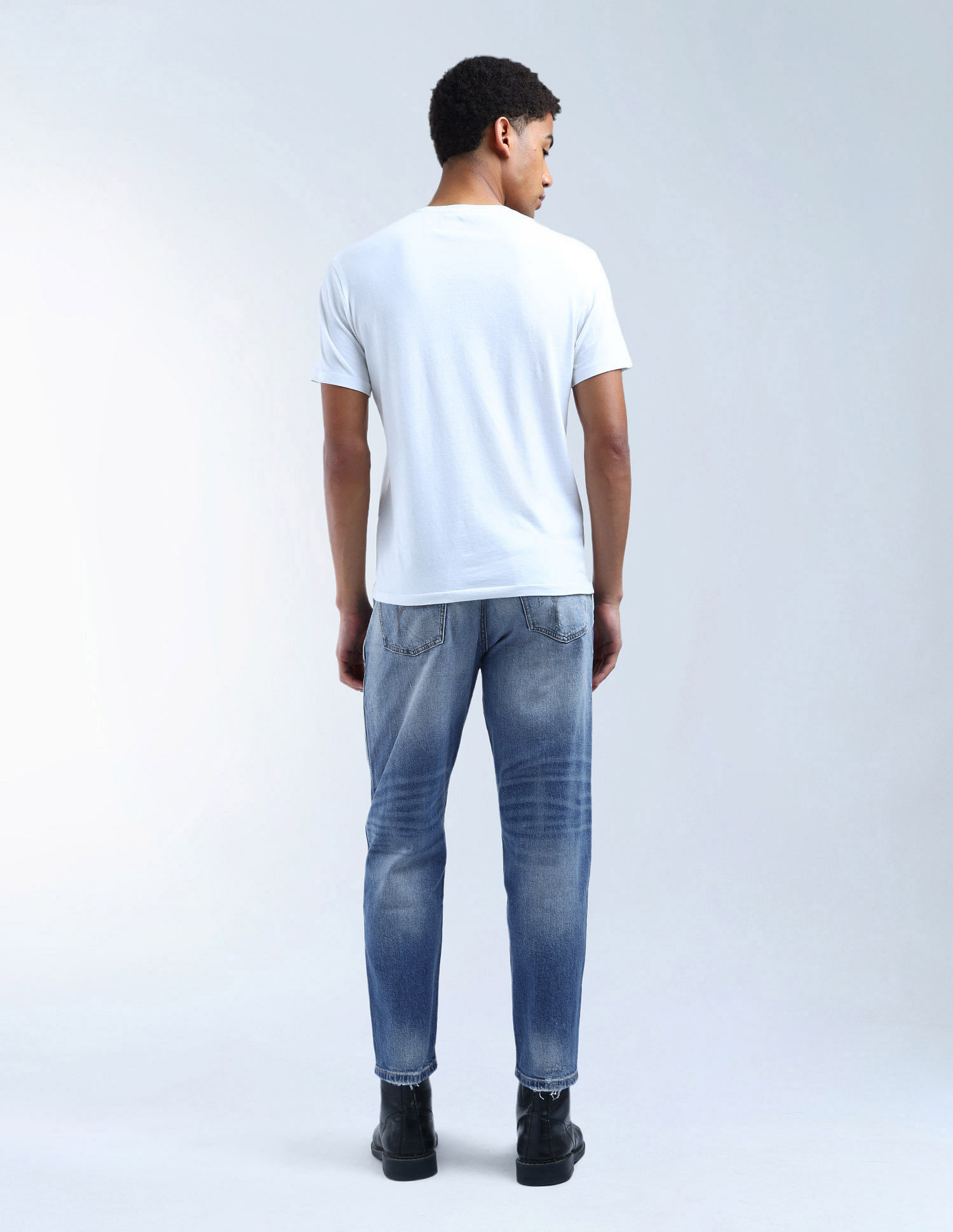 Flying Machine K-Crop Fit Lightly Distressed Jeans