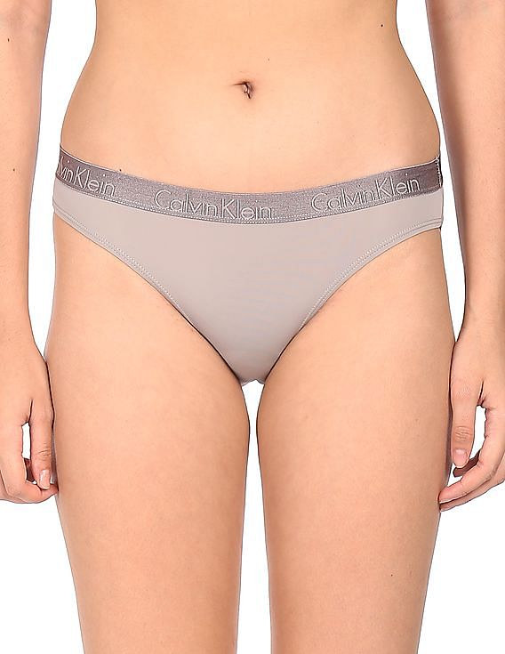 Buy Calvin Klein Underwear Women Grey Elasticized Waistband Solid Bikini  Panty - NNNOW.com