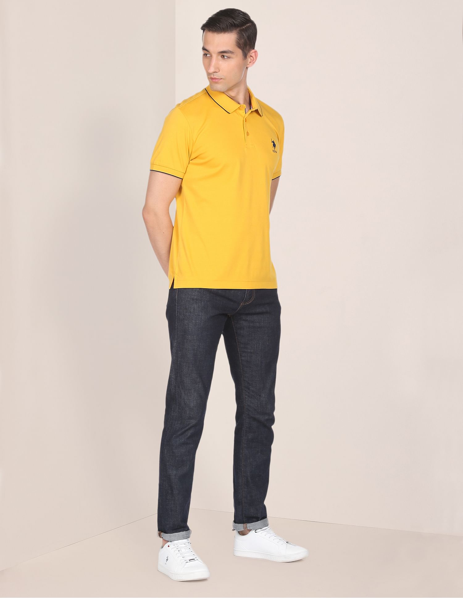 U.S. Polo Assn. Tipped Collar Solid Polo Shirt