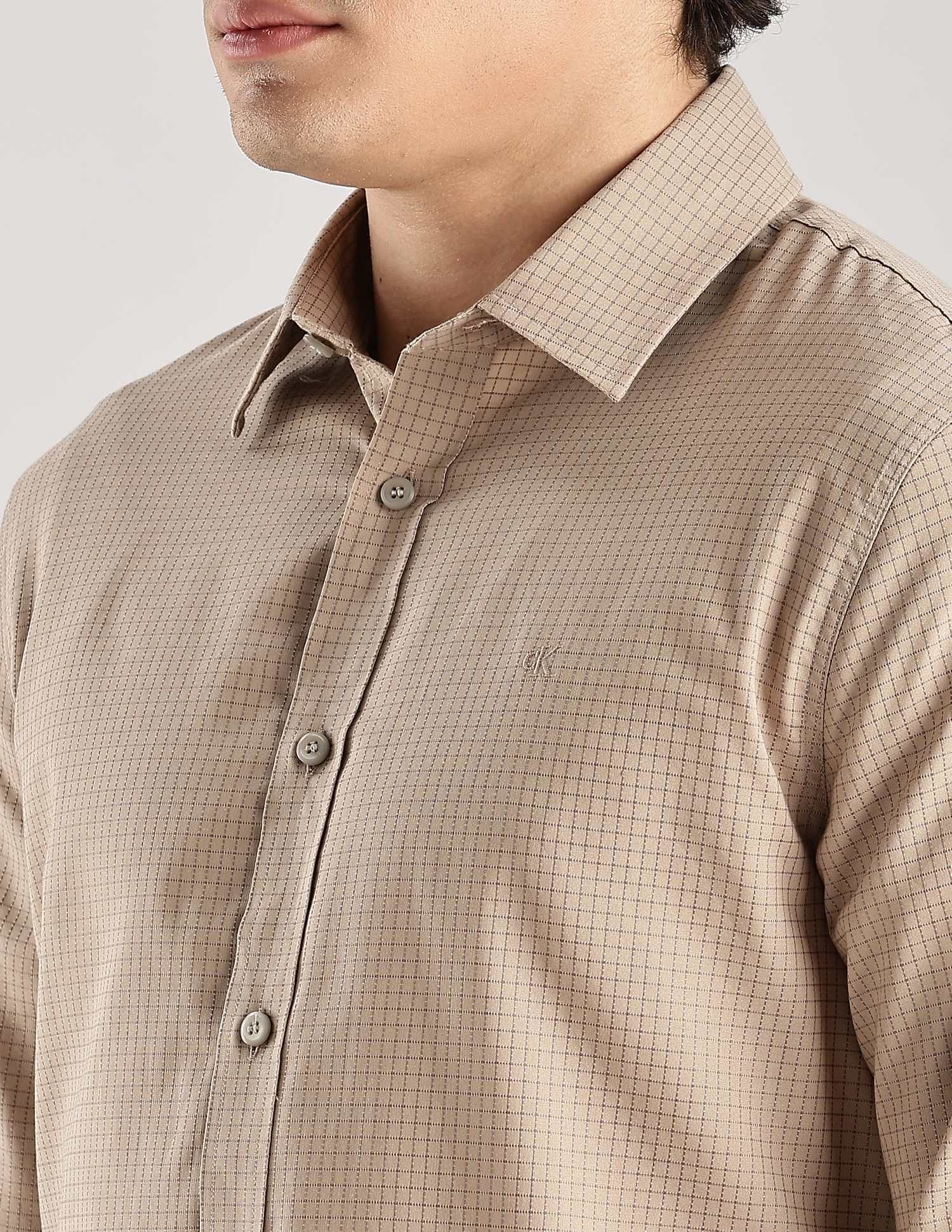 Calvin Klein Jeans Checks Slim-Fit Dobby Woven Shirt