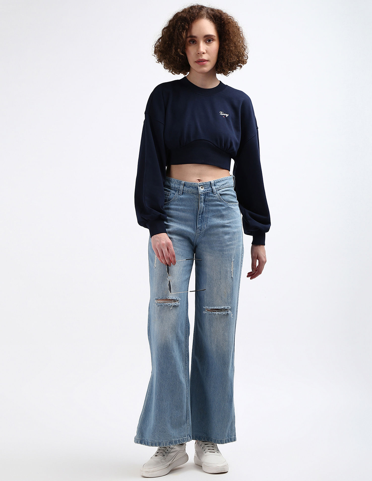 Tommy Hilfiger Sustainable Script Crop Sweatshirt