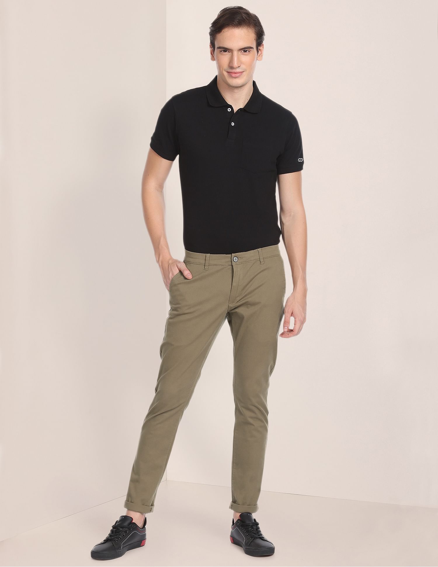 U.S. Polo Assn. Austin Trim Fit Textured Casual Trousers