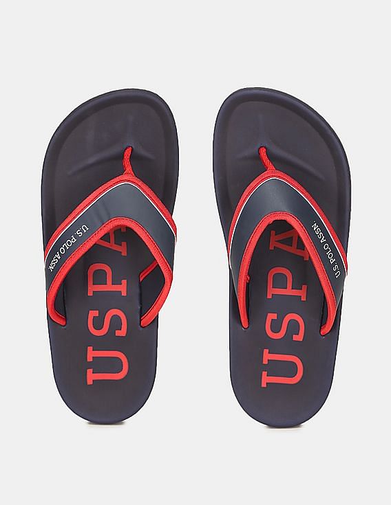 U.S. Polo Assn. Men Brand Print Non-Skid Zedo Flip Flops
