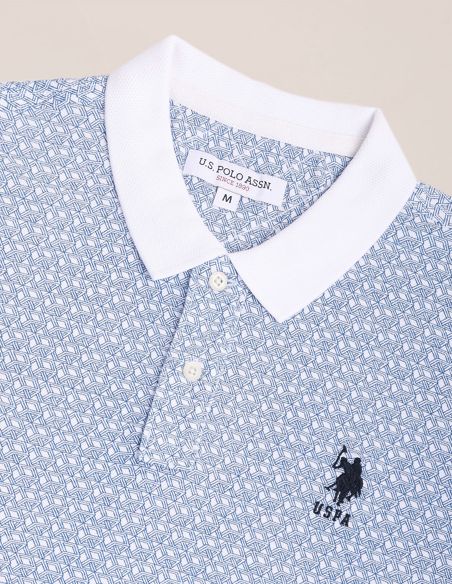 U.S. Polo Assn. Geometric Print Pique Polo Shirt
