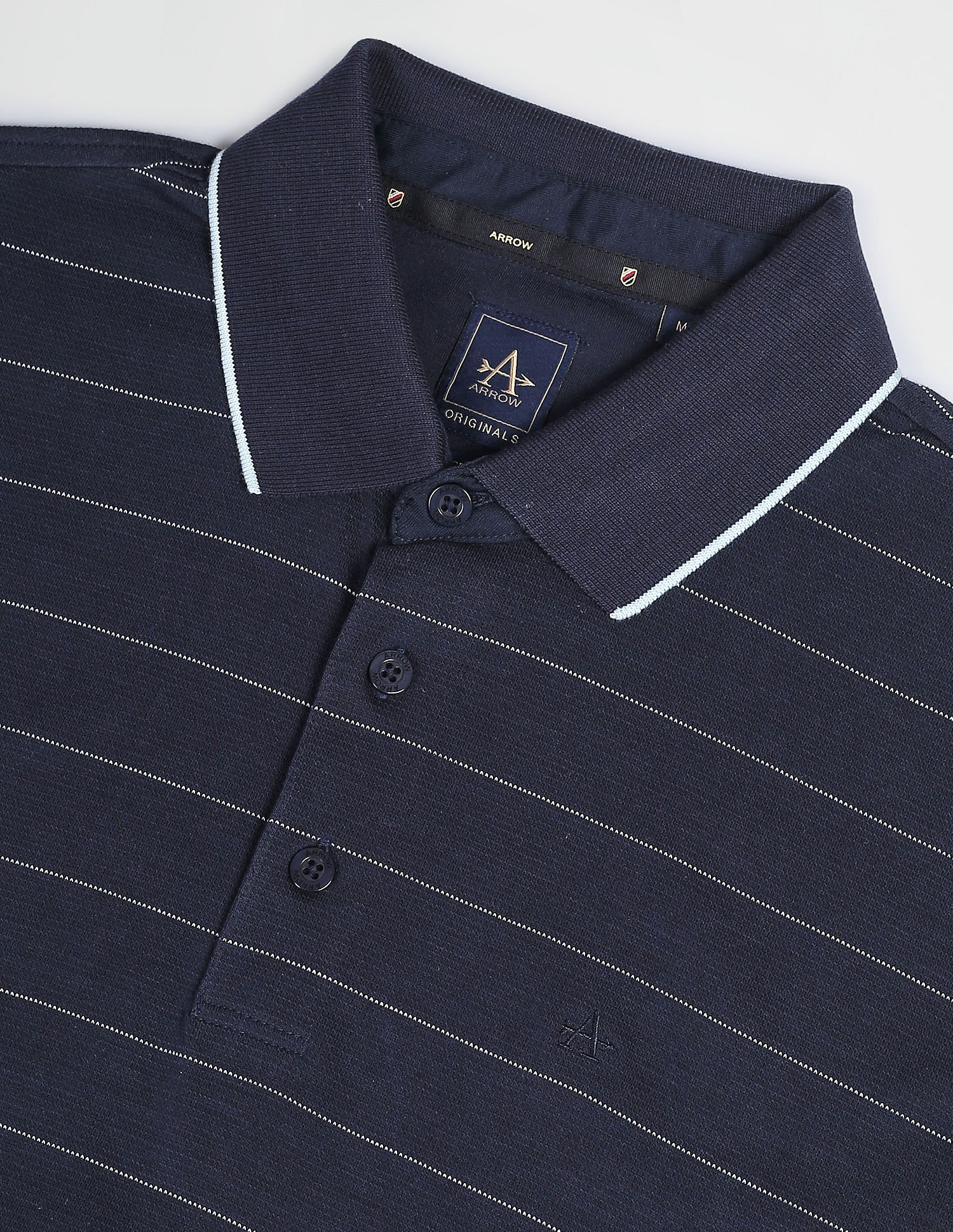 Arrow Horizontal Stripe Cotton Polo Shirt