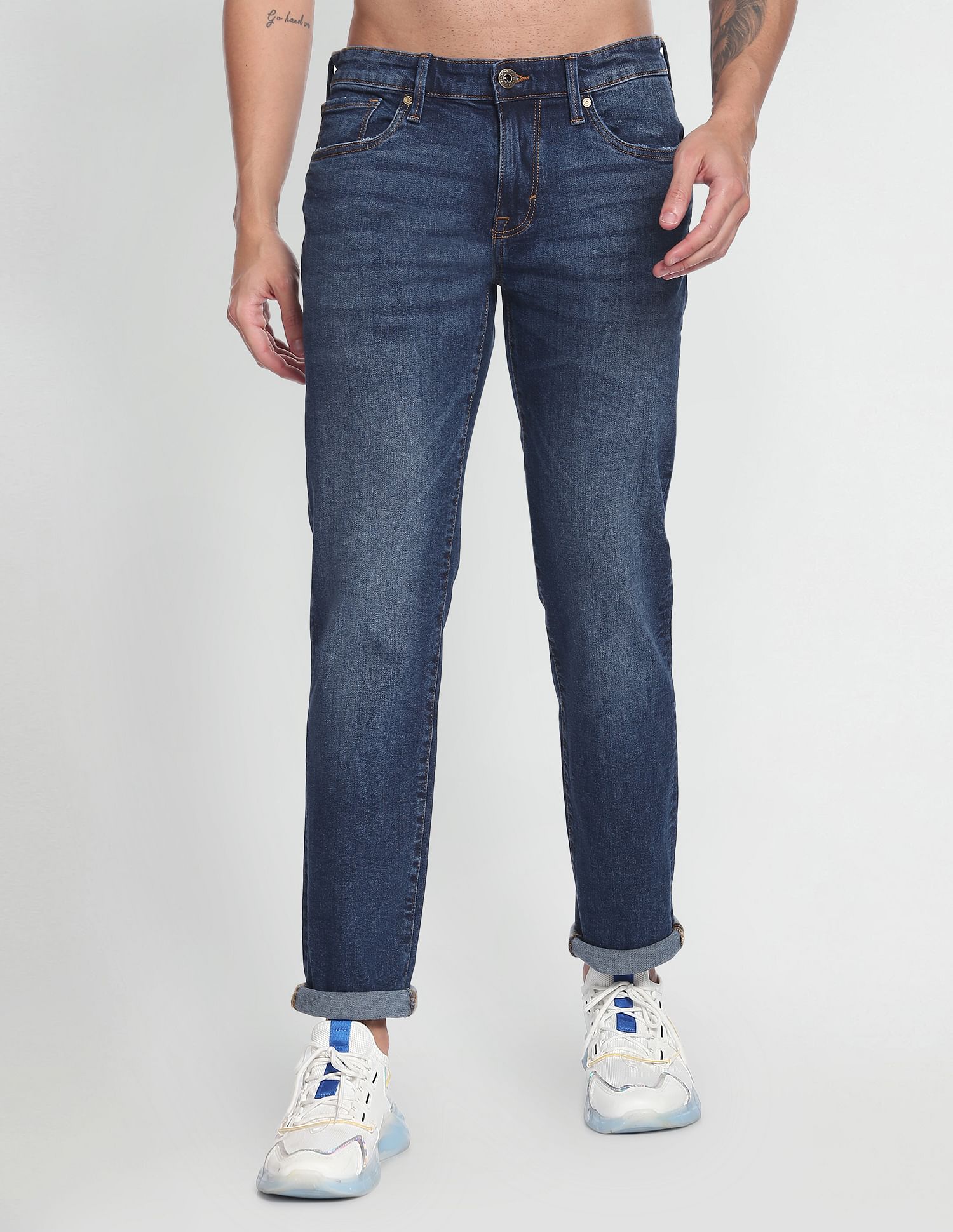 Flying Machine Slim Straight Fit Stone Wash Authentic Signature Jeans