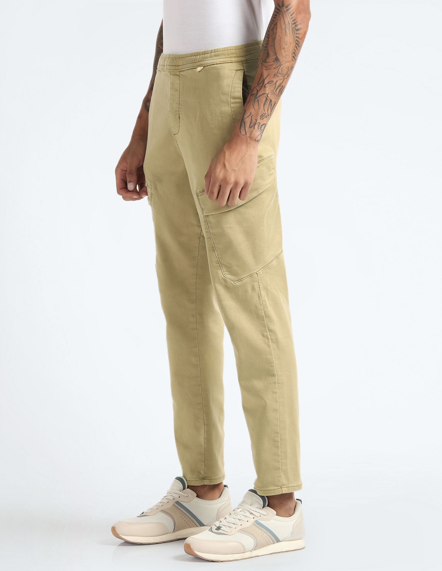 Flying Machine Relaxed Fit Solid Trousers