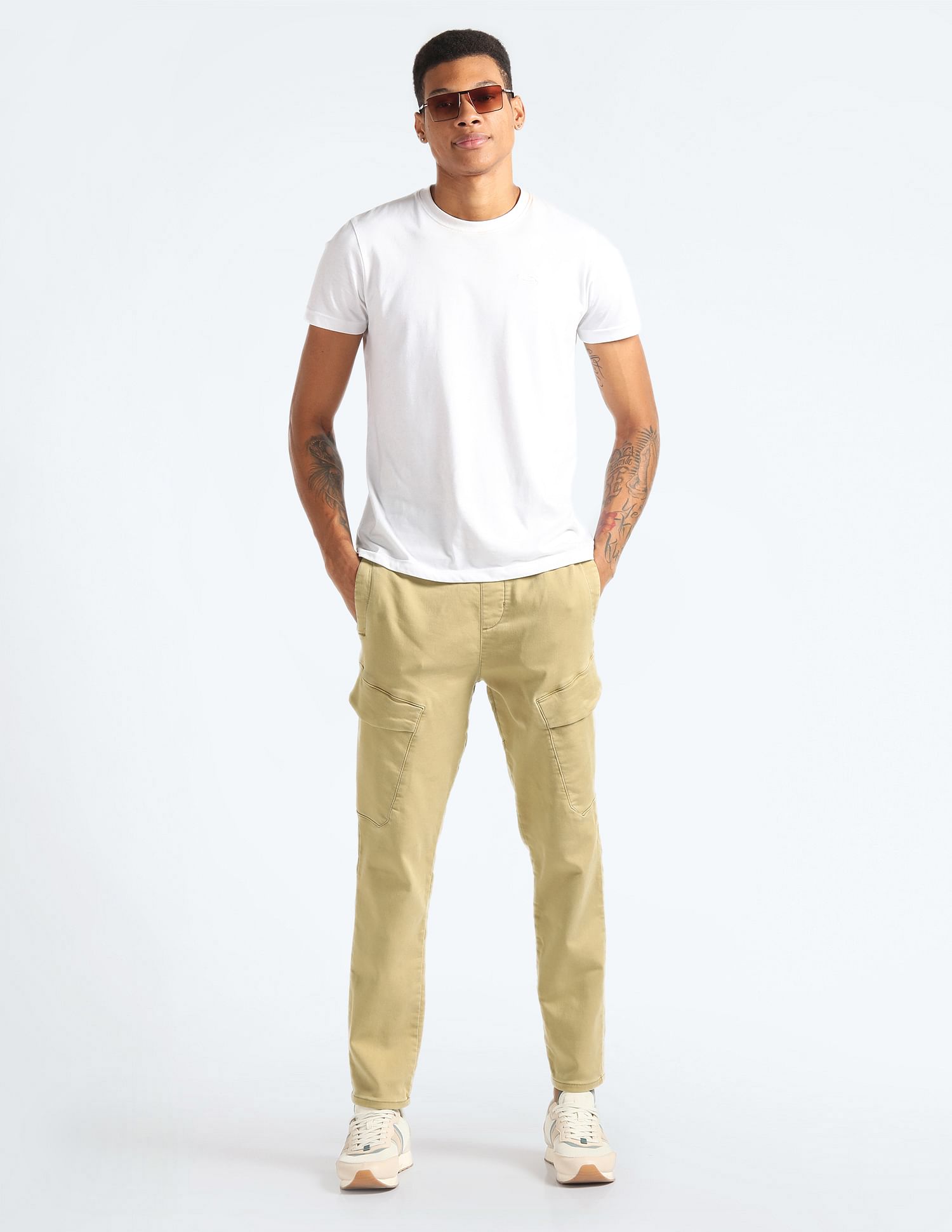 Flying Machine Relaxed Fit Solid Trousers