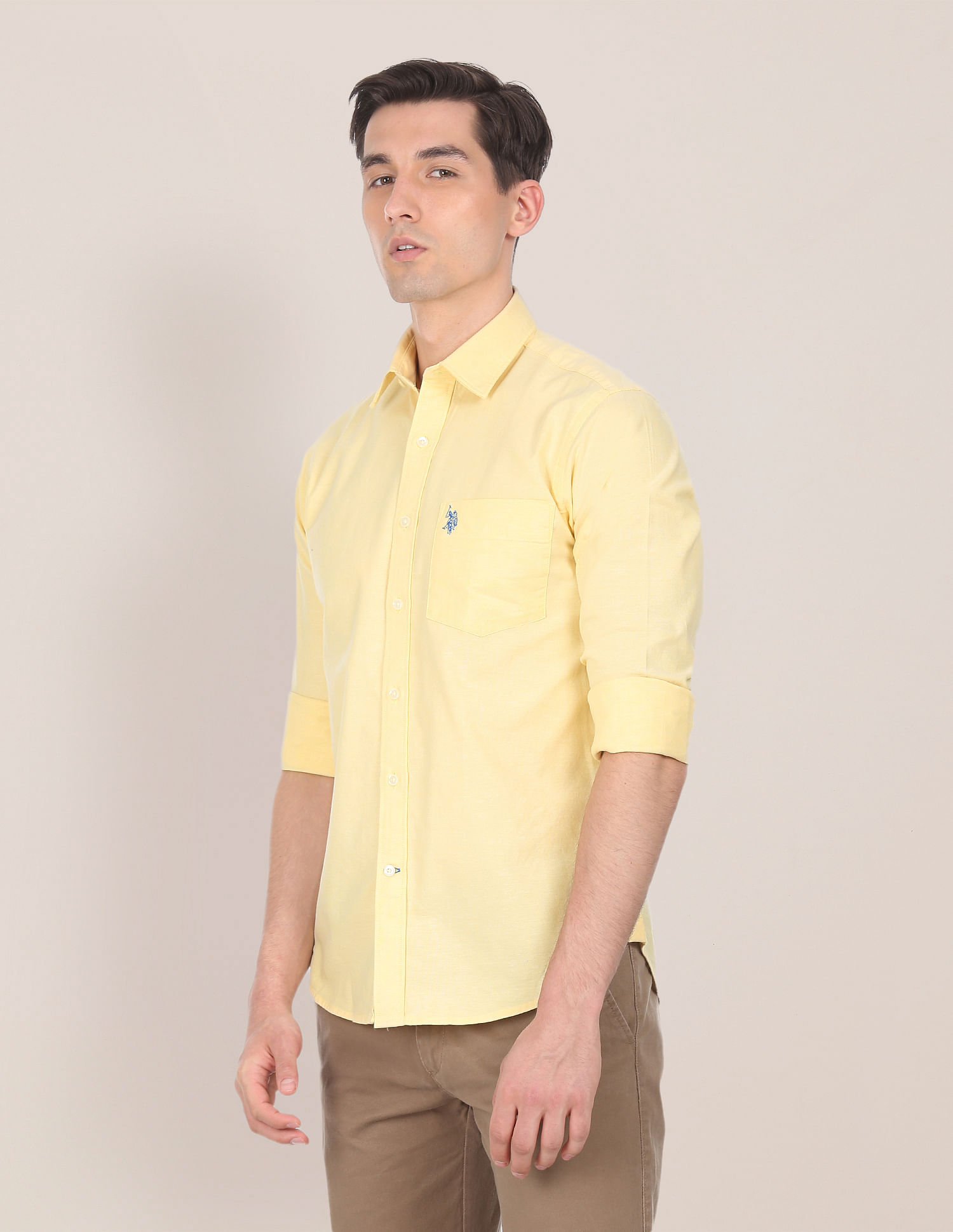 U.S. Polo Assn. Spread Collar Solid Casual Shirt