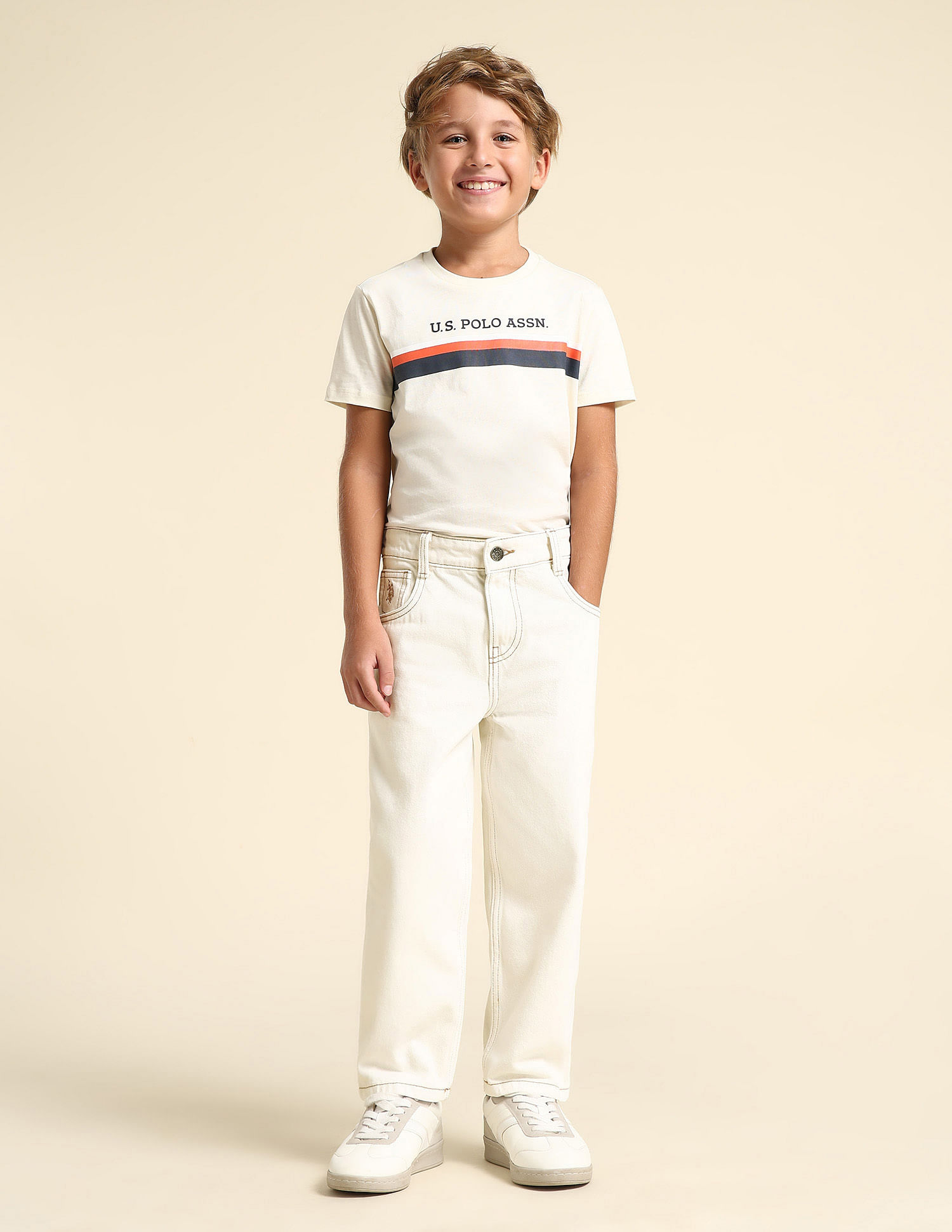 U.S. Polo Assn. Kids Boys Baggy Fit Cotton Jeans