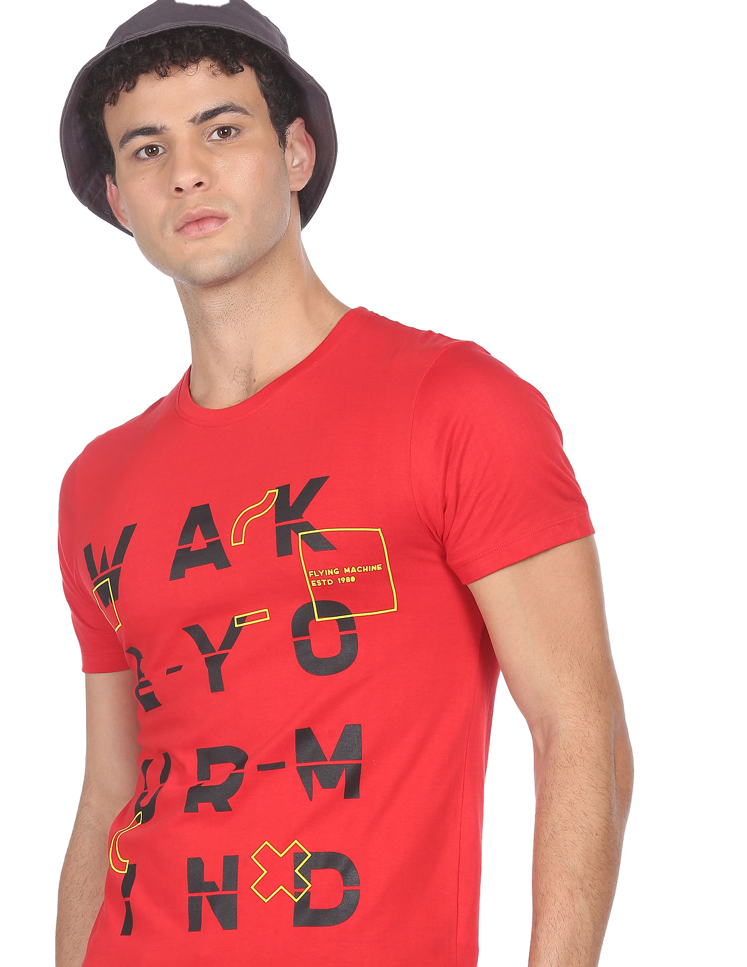 Flying Machine Cotton Graphic Print T-Shirt