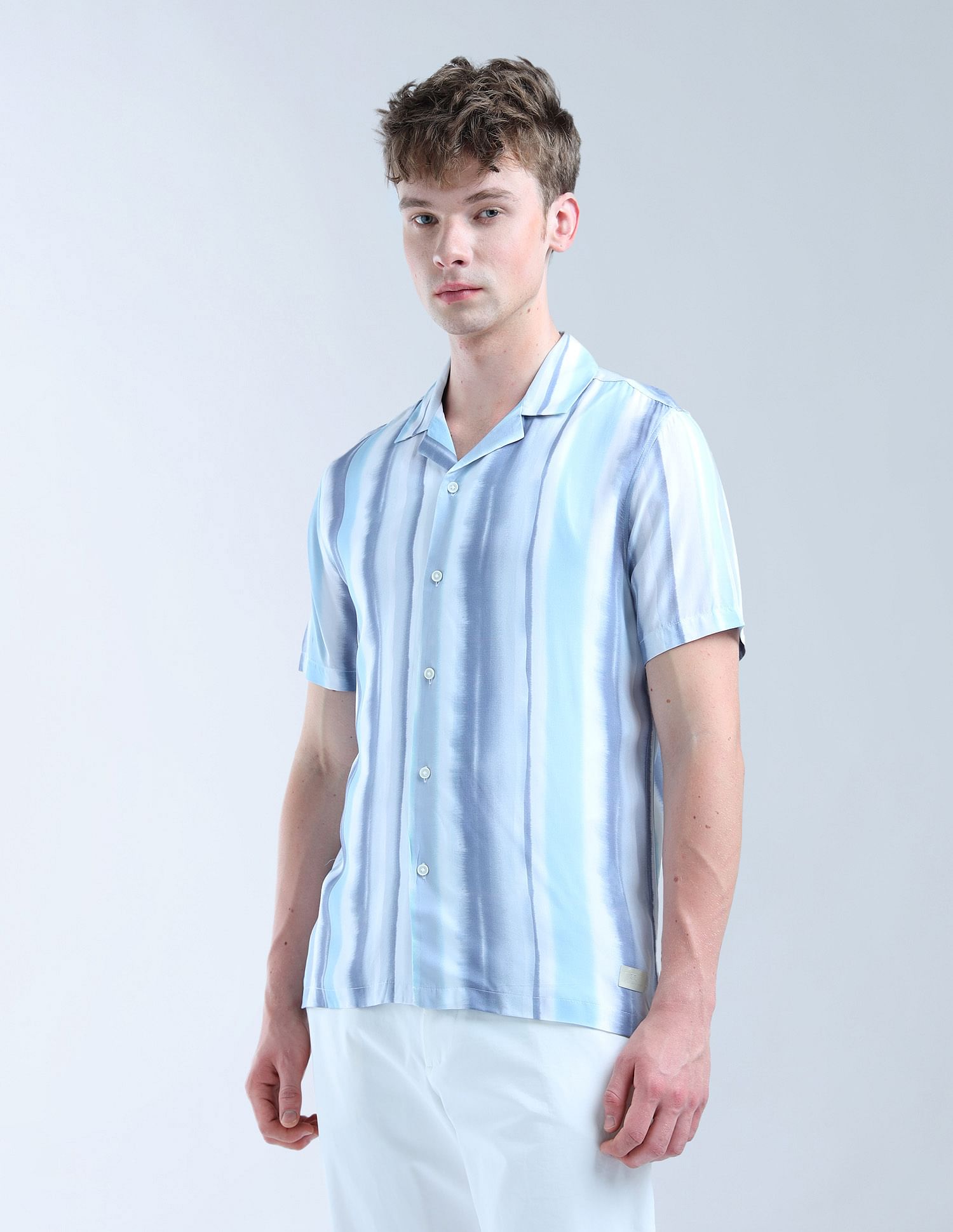 Flying Machine Vertical Striped Digitopia Shirt