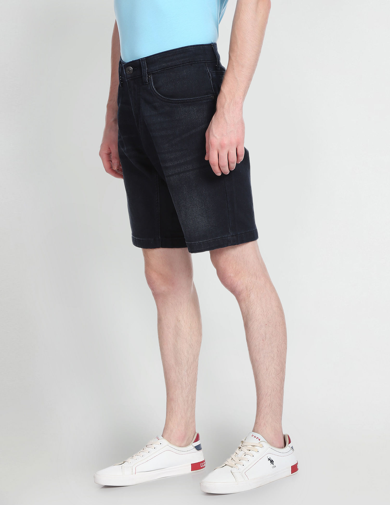 U.S. Polo Assn. Denim Co. Mid Rise Dark Wash Denim Shorts