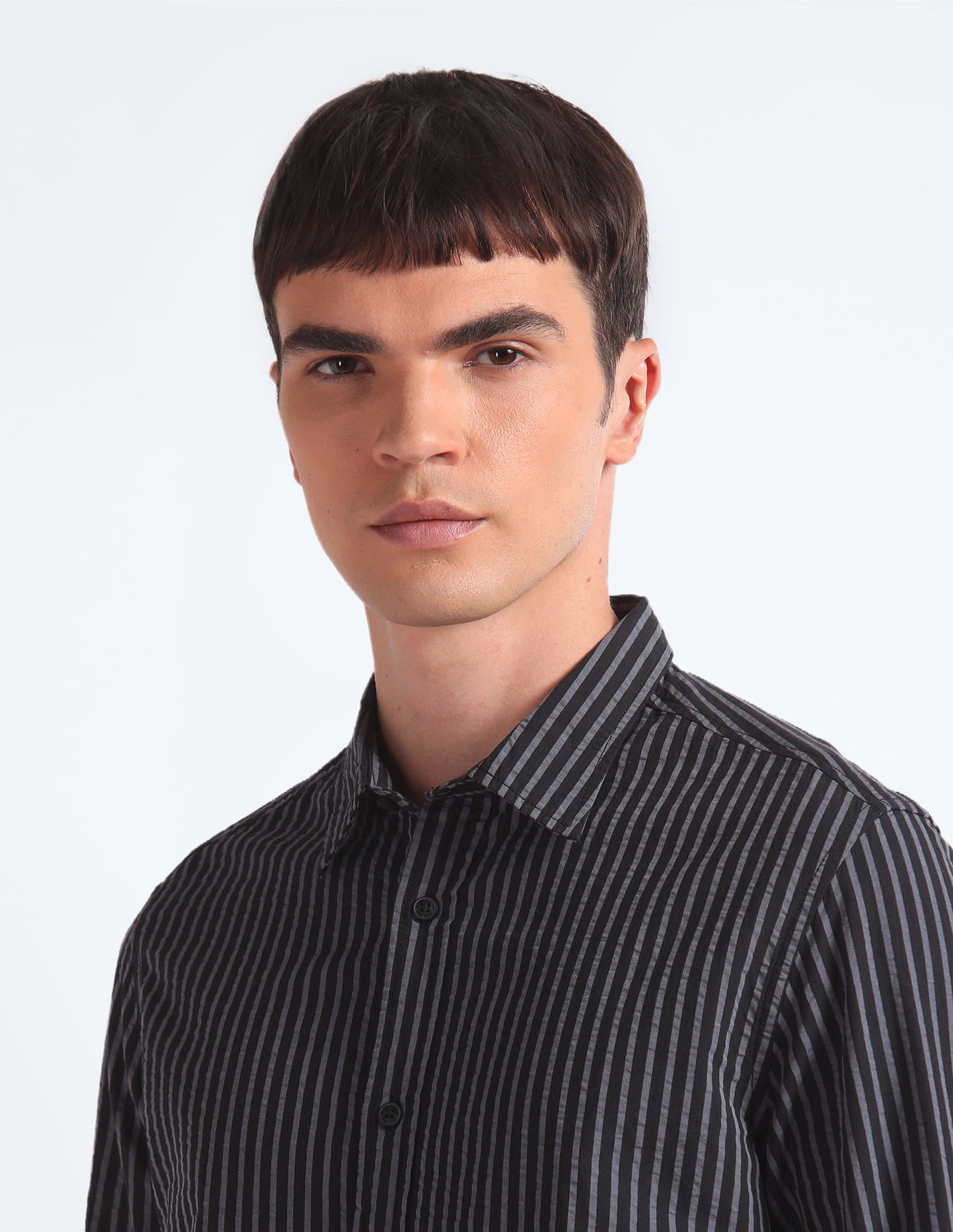 Buy Flying Machine Vertical Stripe Seersucker Shirt - NNNOW.com