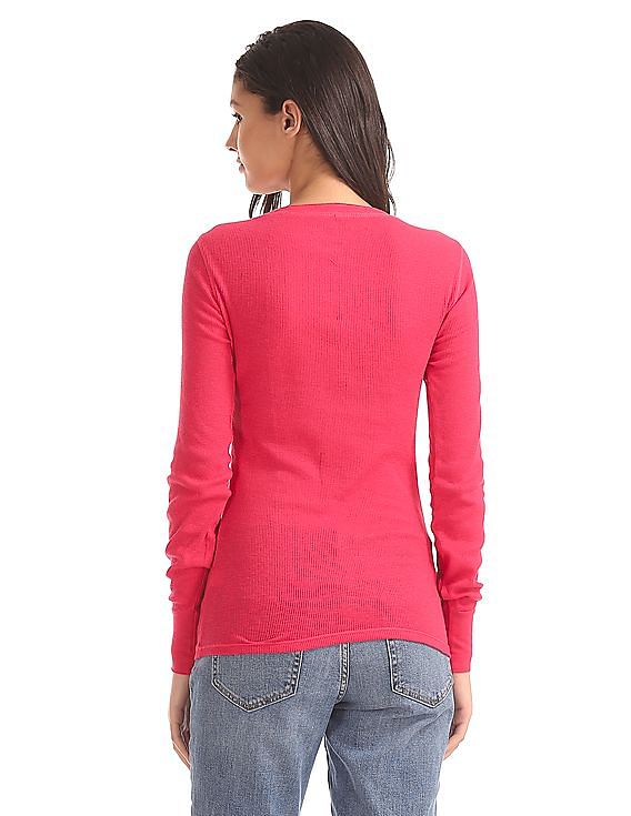 Buy Aeropostale Long Sleeve Ribbed Henley T-Shirt - NNNOW.com