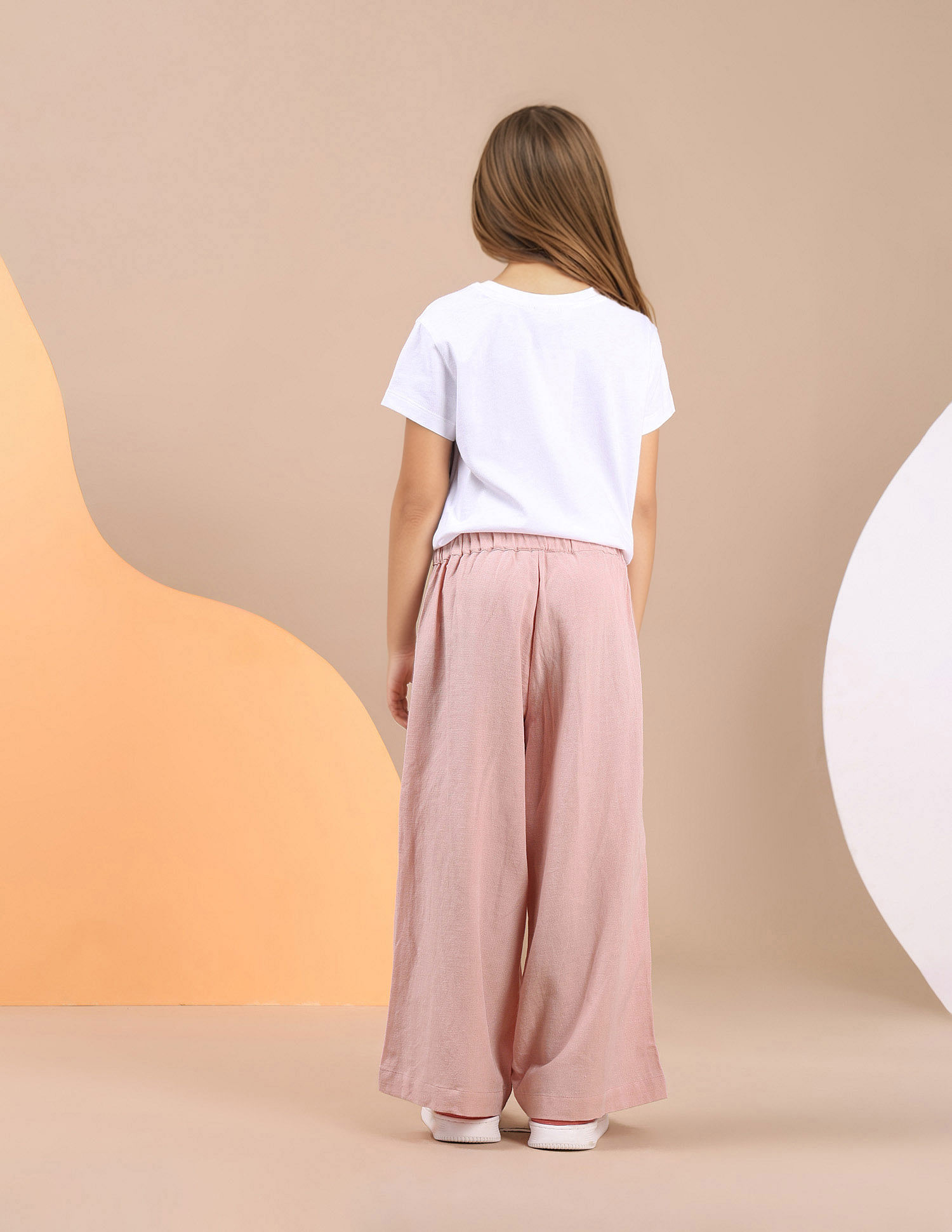 U.S. Polo Assn. Kids Girls Pure Cotton Wide Leg Trousers