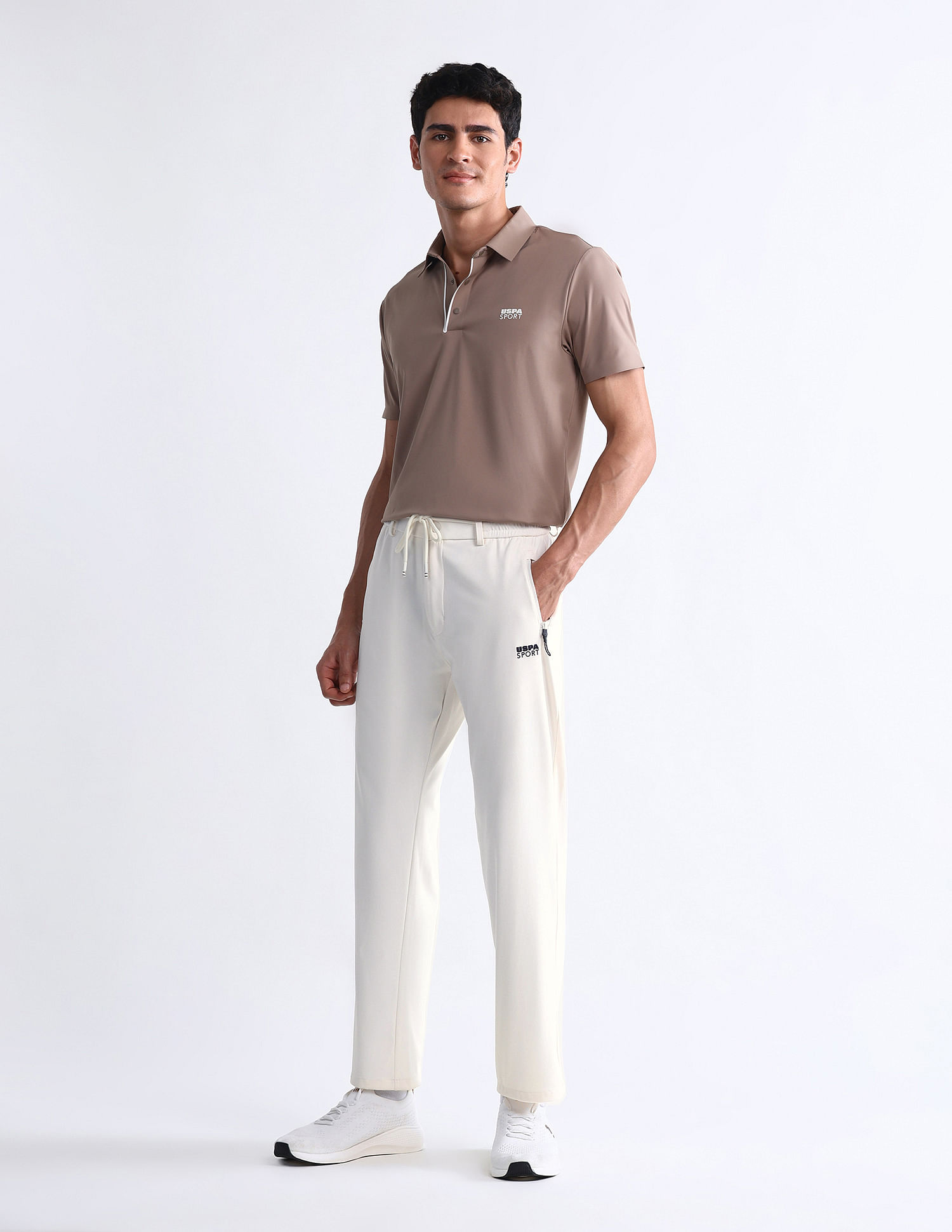 USPA Active Mid Rise Solid Active Track Pants