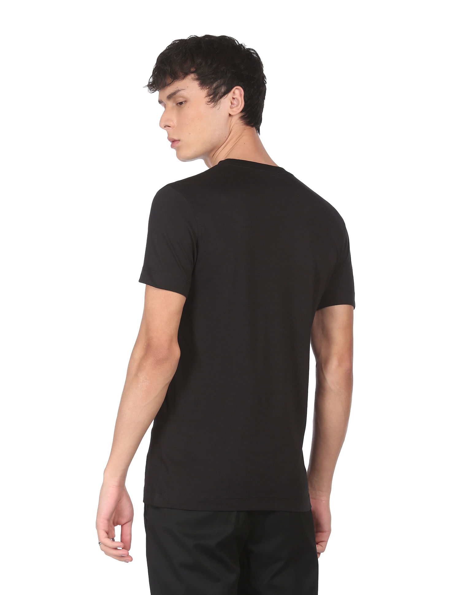 Calvin Klein Jeans Men Black Crew Neck Logo T-shirt
