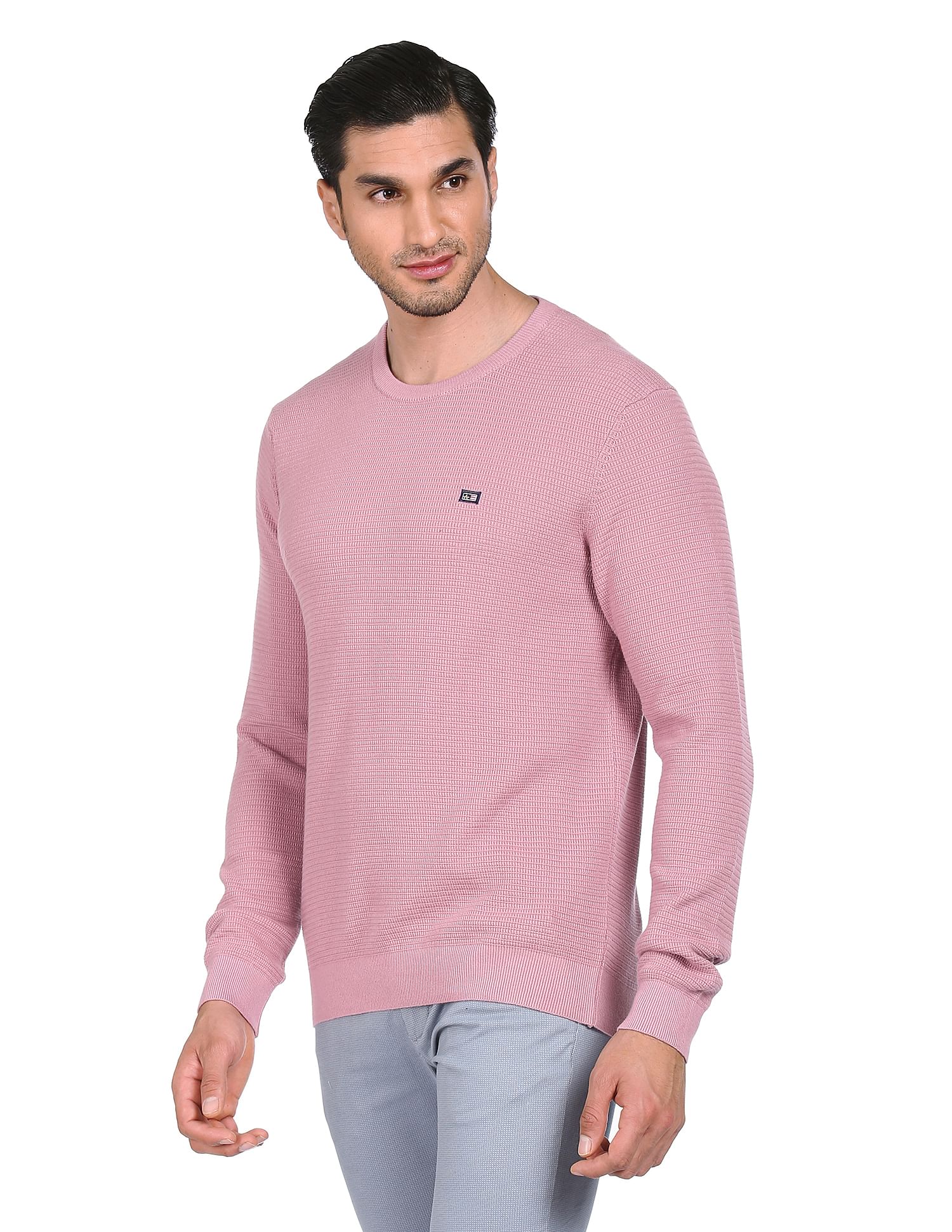 Buy Arrow Sports Pure Cotton Patterned Knit Sweater NNNOW