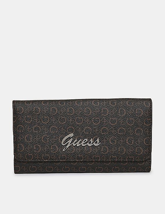 Buy GUESS Women Brown Corwin SLG Slim Tri Fold Wallet NNNOW