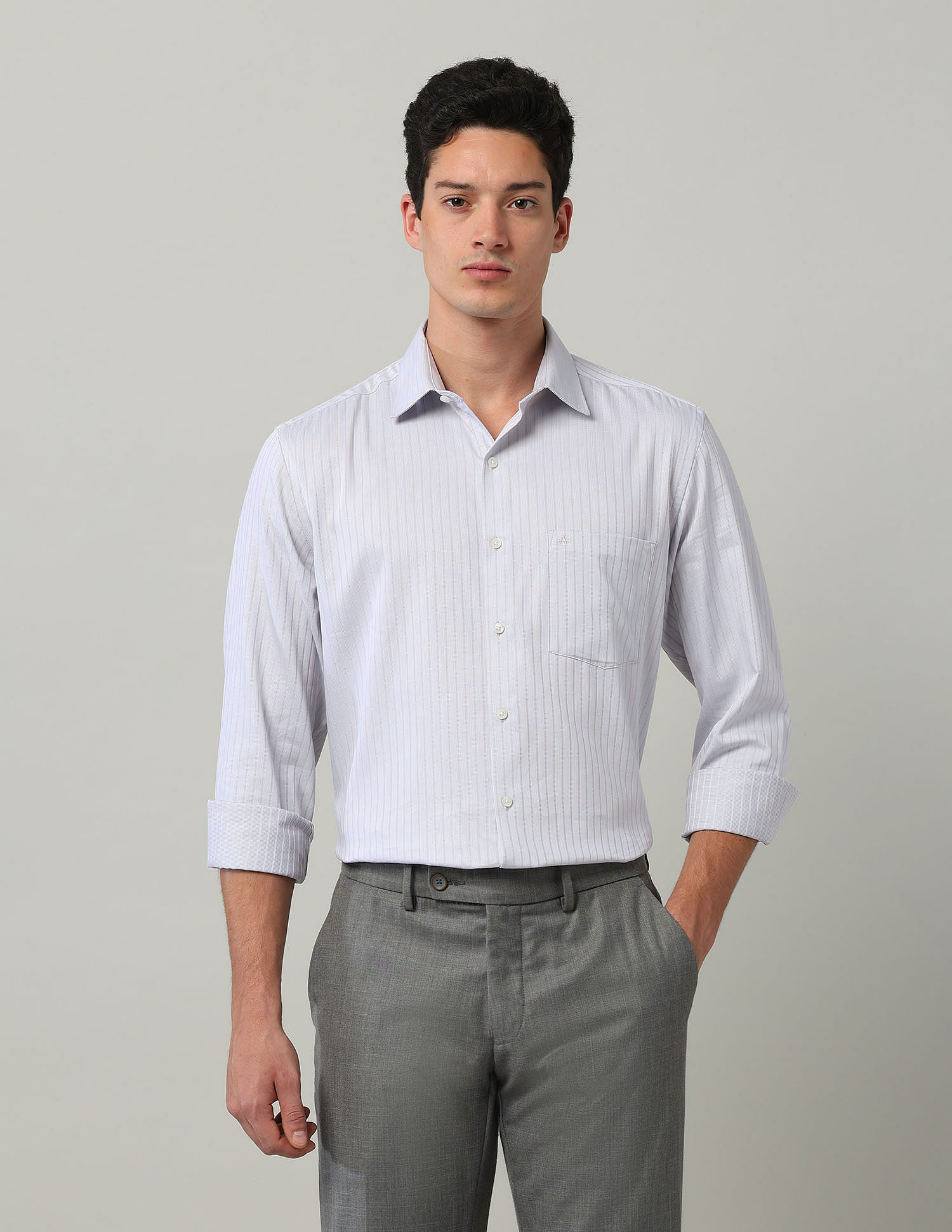 Arrow Liberty Classic Fit Vertical Striped Shirt