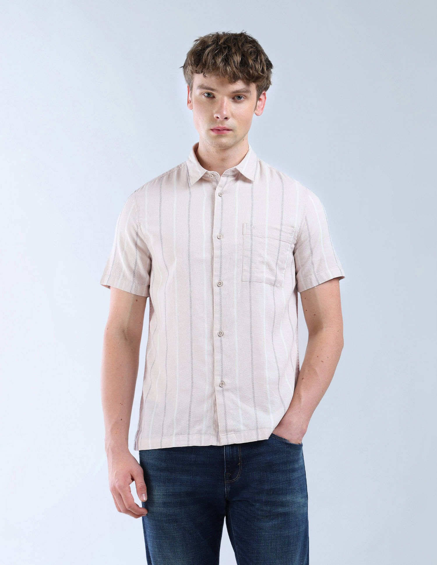 Flying Machine Essentials Vertical Striped Shirt