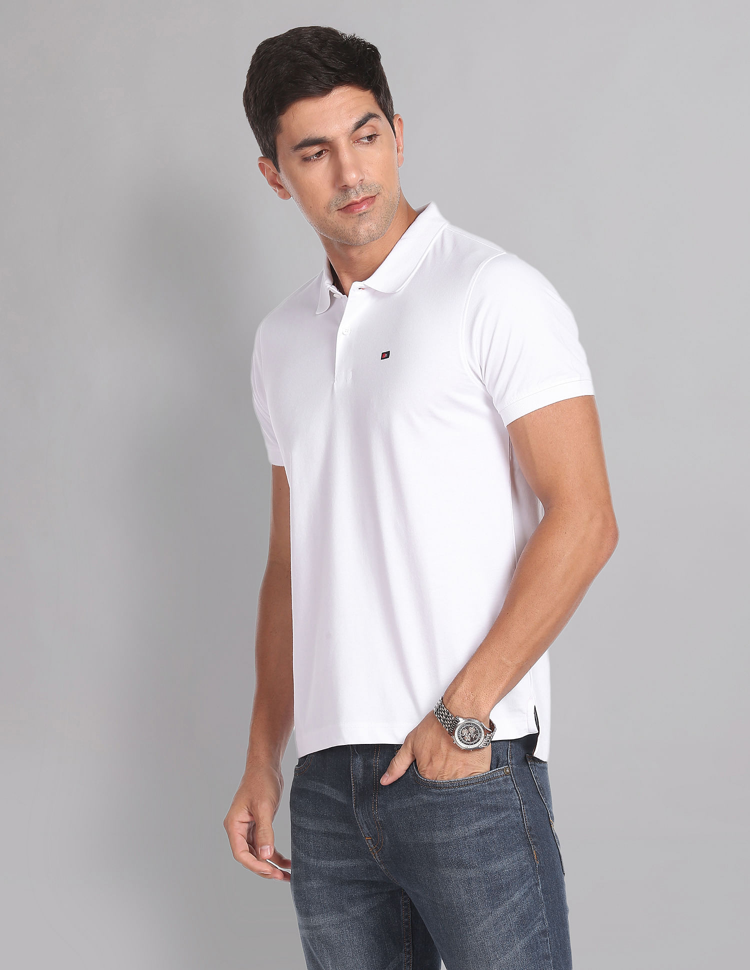 AD by Arvind Wrinkle Resistant Quick Dry Smart Polo Shirt