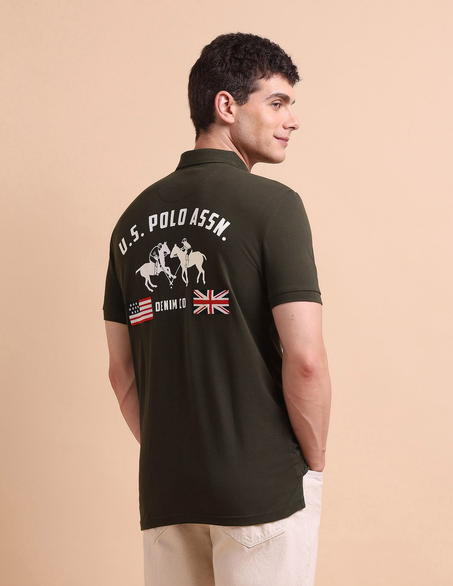 U.S. Polo Assn. Denim Co. Brand Printed Muscle Fit Polo Shirt