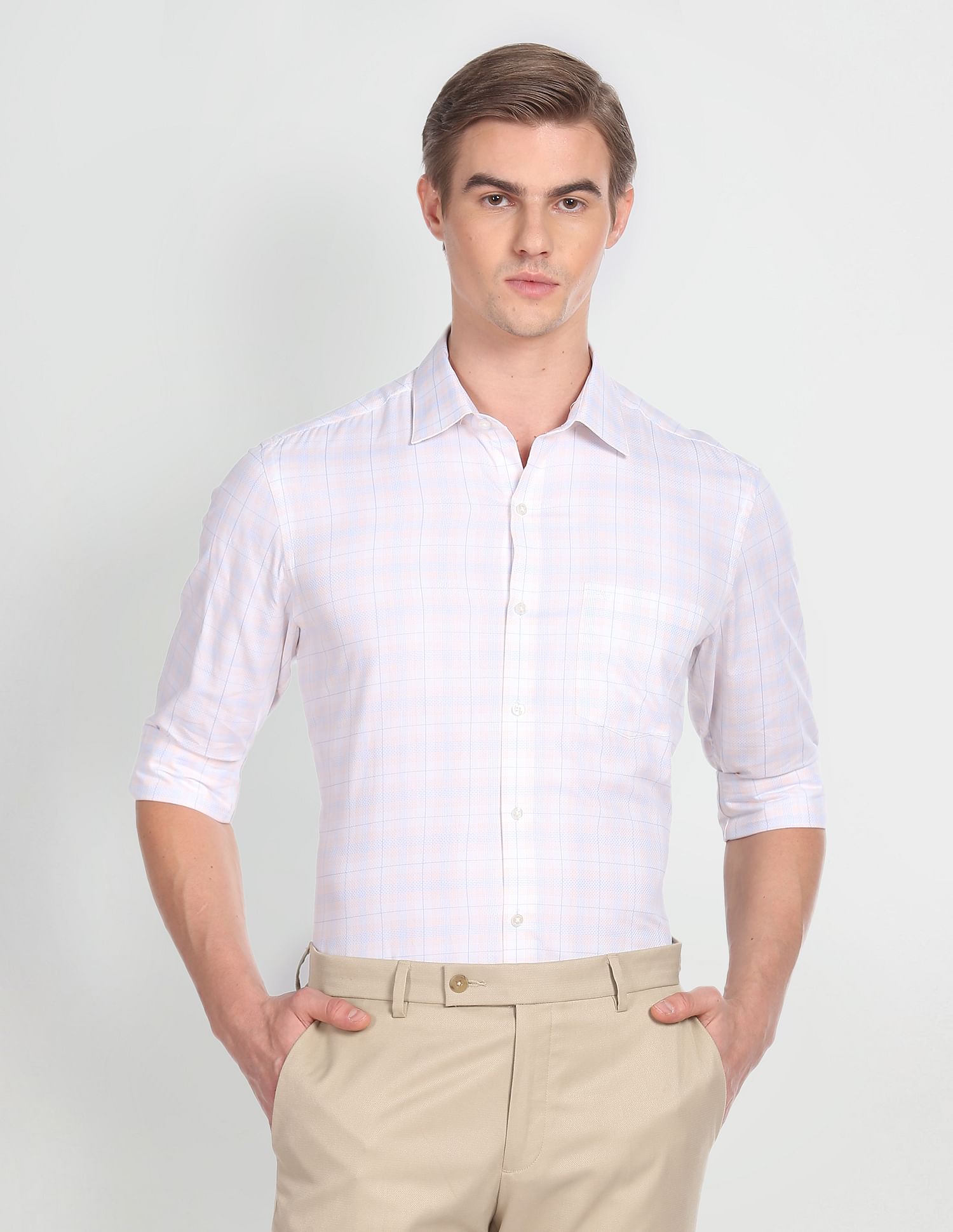 Arrow Tartan Check Cotton Formal Shirt