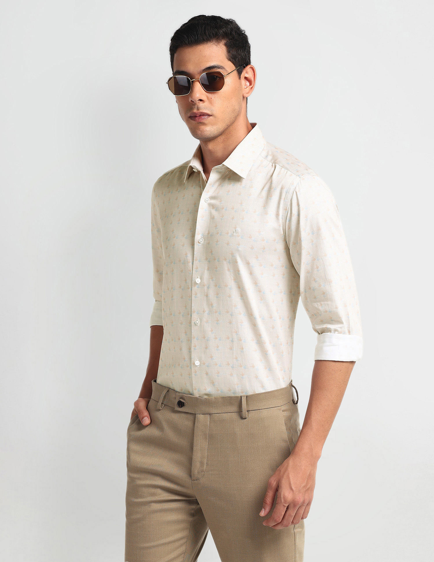 Arrow Newyork Geometric Print Slim Fit Shirt