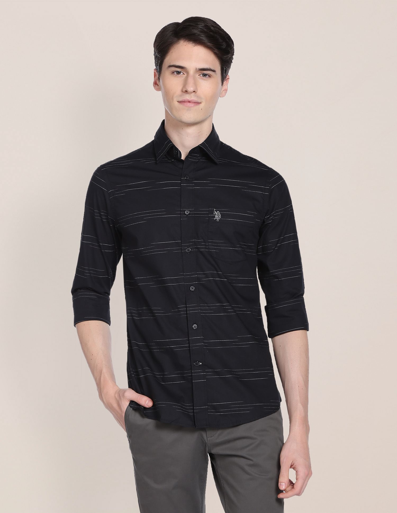 U.S. Polo Assn. Signature Weft Stripe Space Dyed Shirt