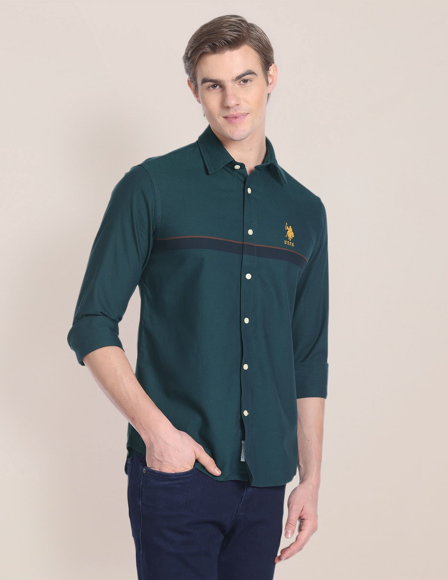 U.S. Polo Assn. Horizontal Stripe Dobby Shirt