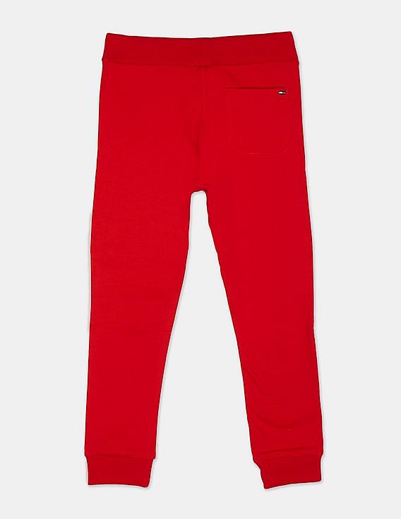 Buy Tommy Hilfiger Kids Boys Red Drawstring Waist Brand Embroidered Essential  Sweatpants