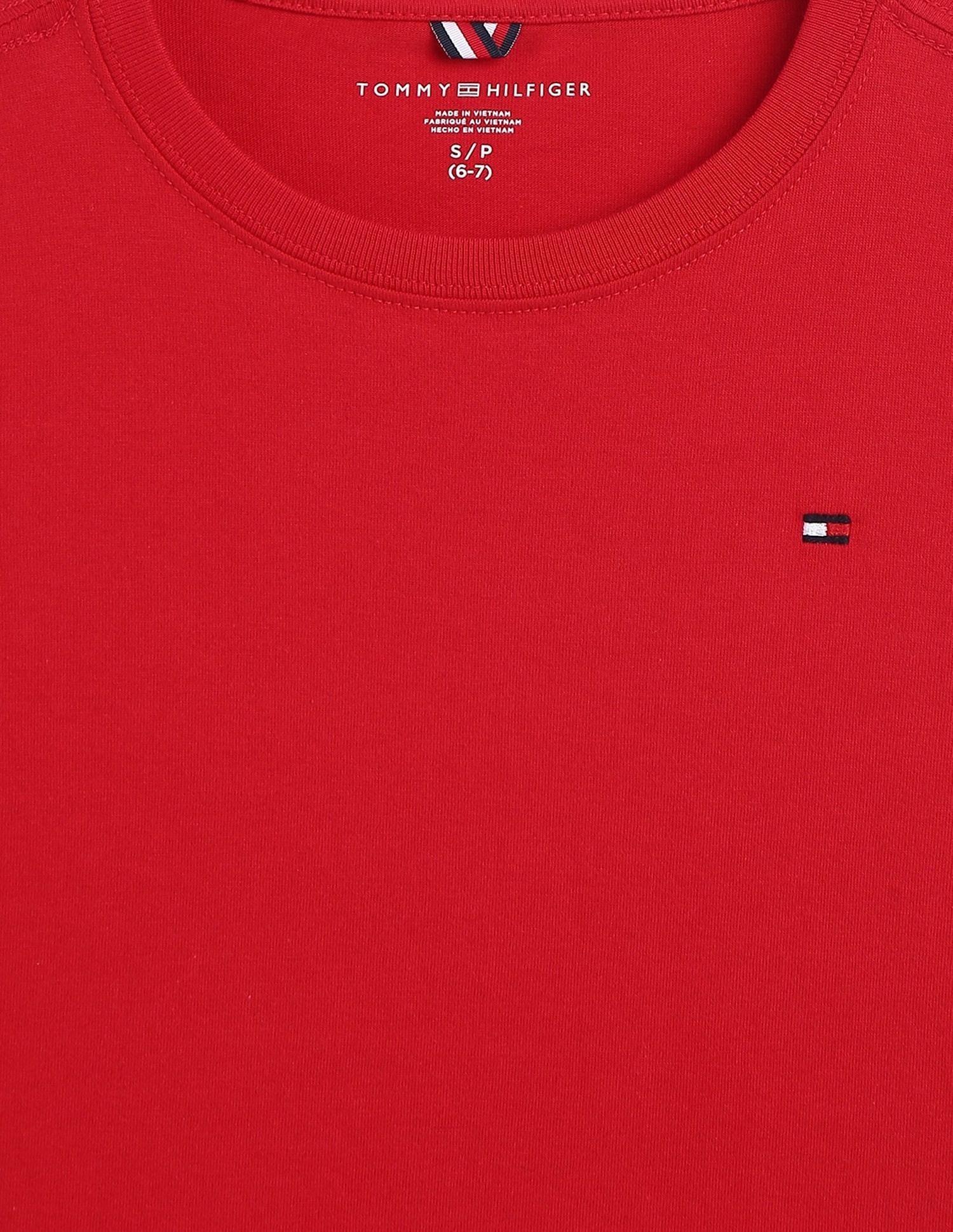 Tommy Hilfiger Kids Boys Solid Regular-Fit Cotton T-Shirt